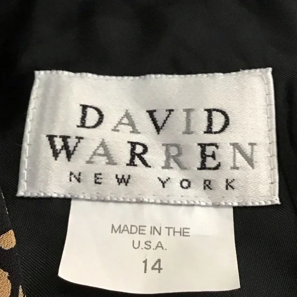 David Warren Black Taupe Vintage Sleeveless Maxi Dress Size 14 NWT - Picture 9 of 11